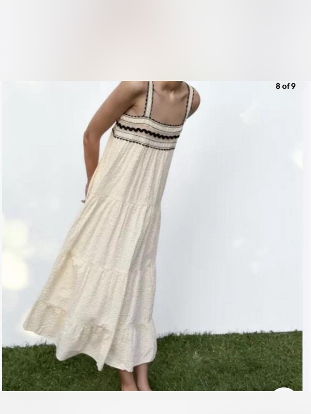 Zara CONTRAST LACE DRESS - Picture 4 of 6